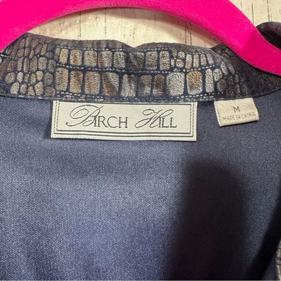 Birch Hill Croc Embossed Faux Leather Jacket Y2K Edgy Retro Glam Size M - Picture 6 of 16